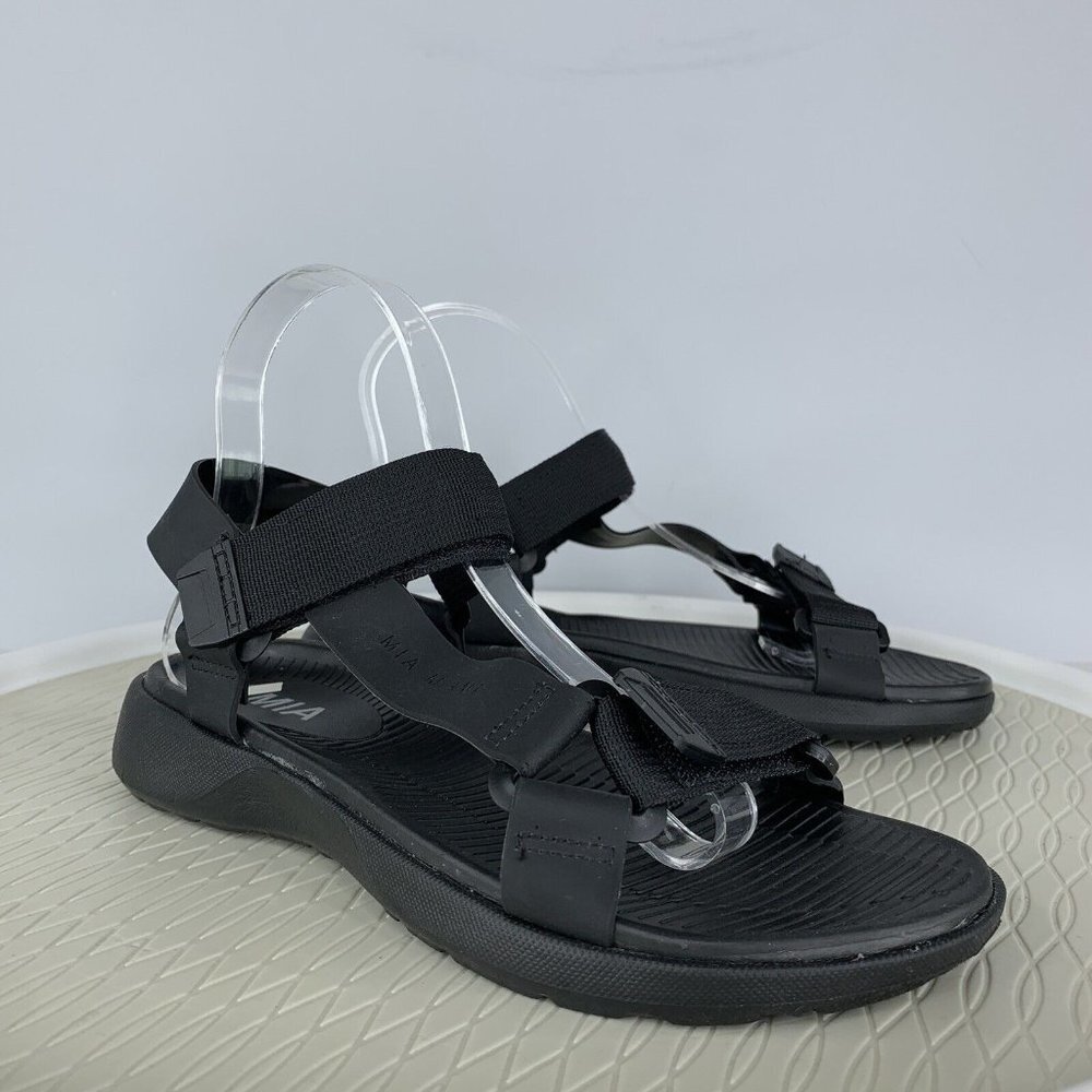 MIA Womens Sandals 7M Black Allena Sporty Adjustable Lightweight Comfort Strappy